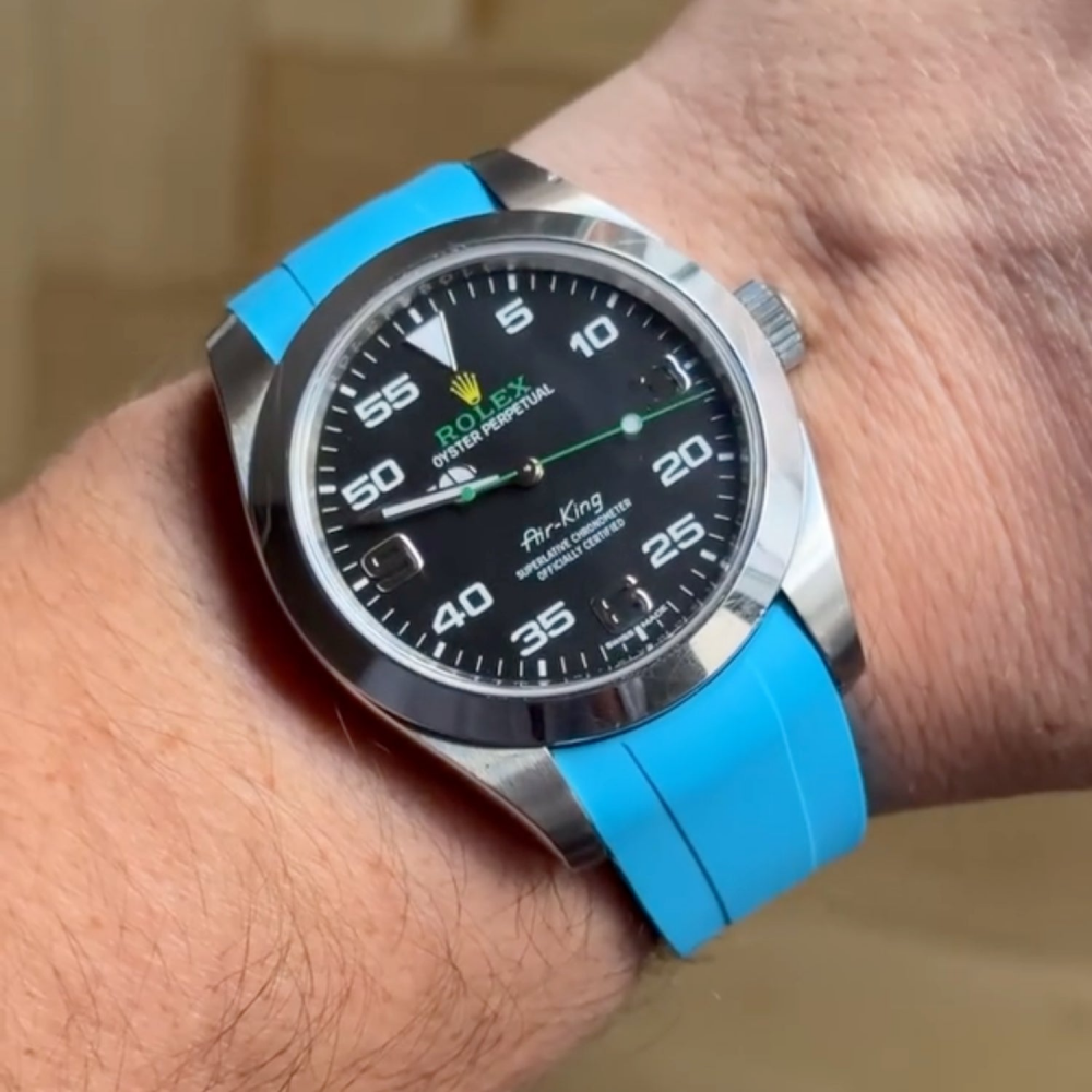 FKM Rubber Strap for Rolex Air-King Pin Buckle