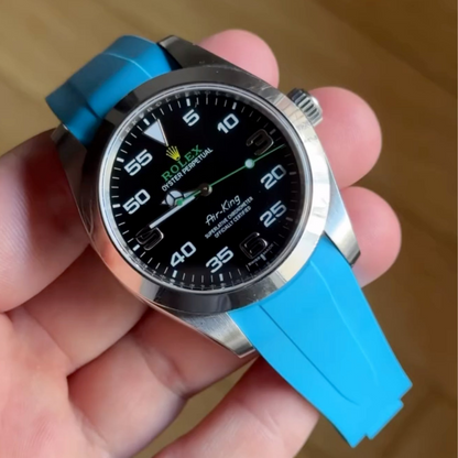 FKM Rubber Strap for Rolex Air-King Deployant Clasp
