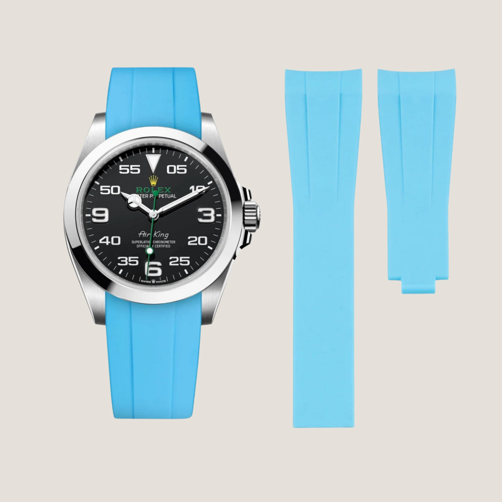 FKM Rubber Strap for Rolex Air-King Deployant Clasp