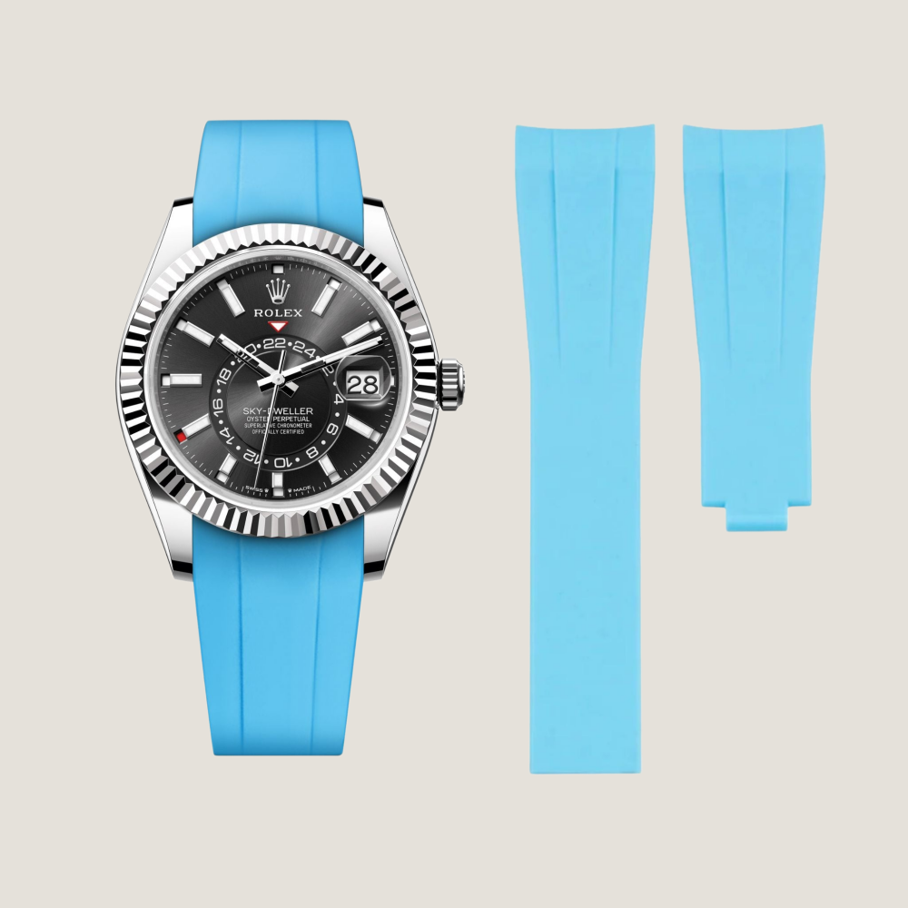 FKM Rubber Strap for Rolex Sky-Dweller Deployant Clasp