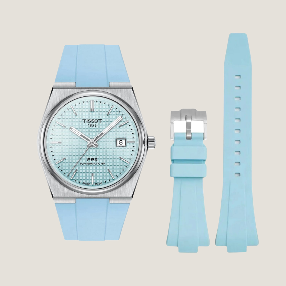 FKM Rubber Strap for Tissot PRX Pin Buckle