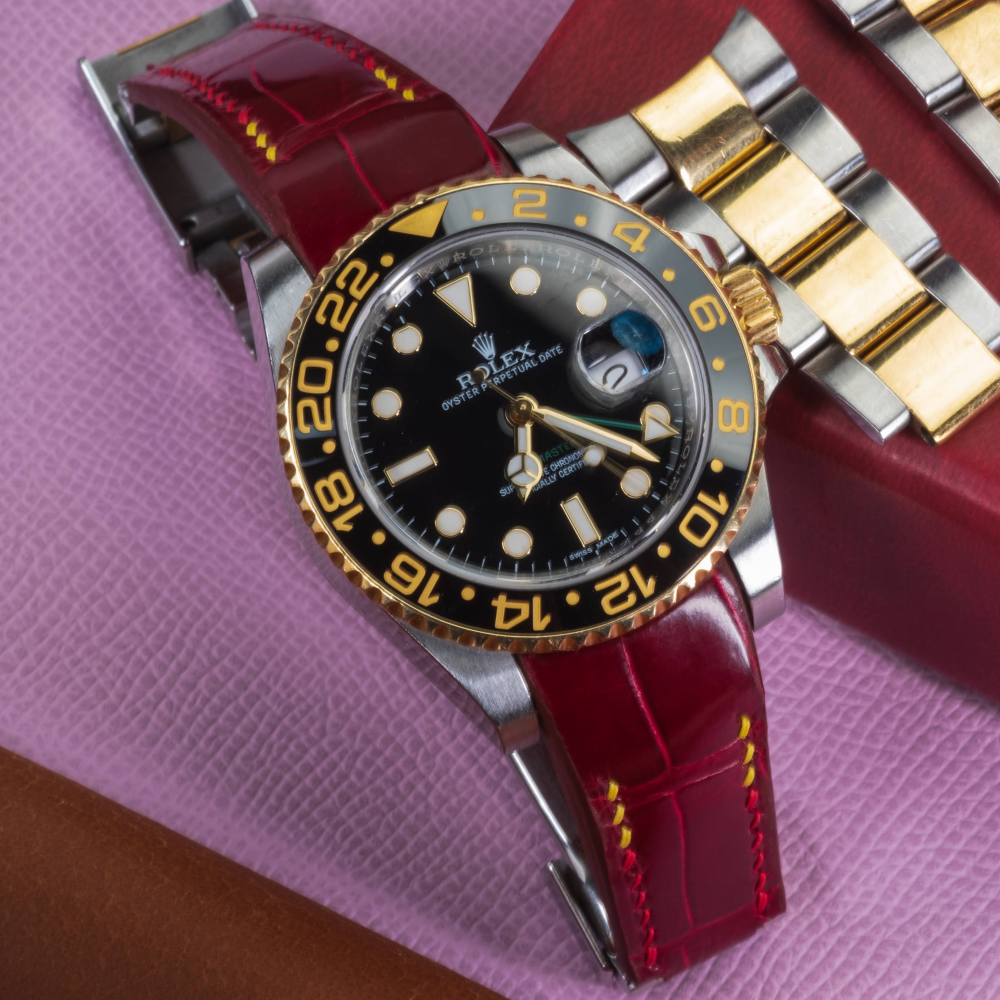Alligator Leather Strap for Rolex GMT-Master II