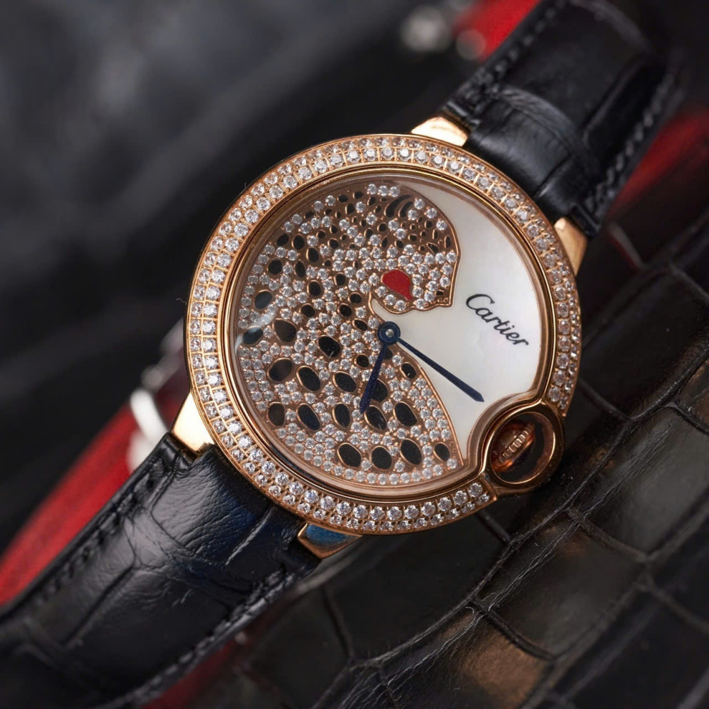 Cartier Ballon Bleu Alligator Watch Leather Strap – Push Button Clasp