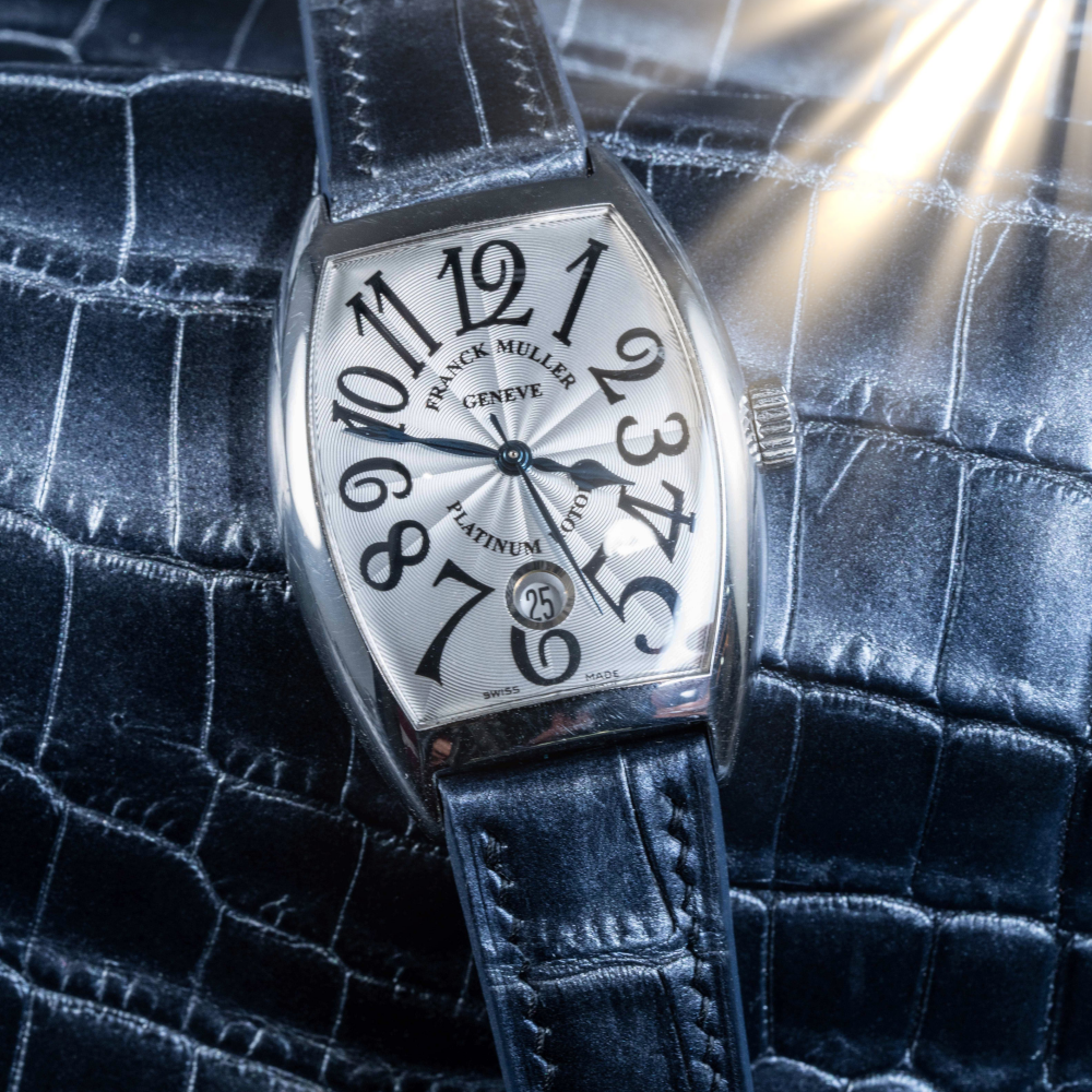 Alligator Leather Strap for Franck Muller Platinum Rotor