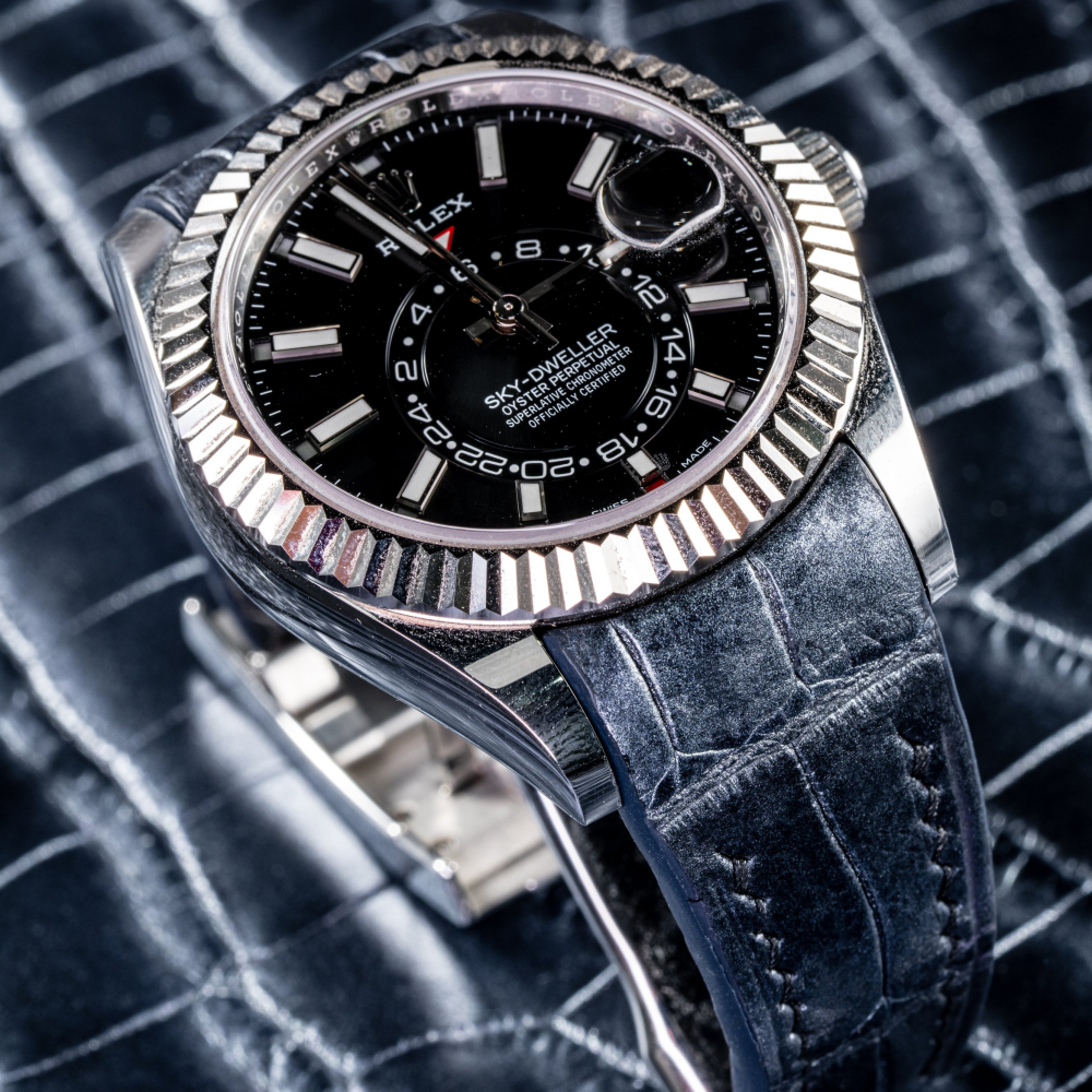 Alligator Leather Strap for Rolex Sky-Dweller