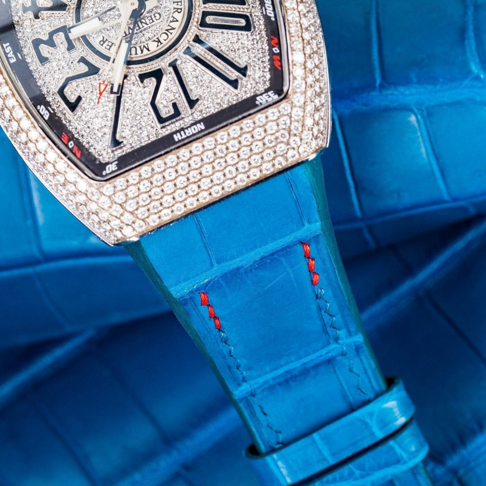 Alligator Leather Strap for Franck Muller Vanguard