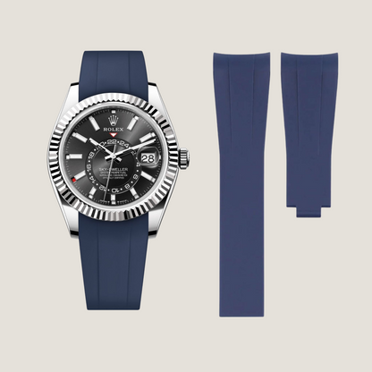 FKM Rubber Strap for Rolex Sky-Dweller Deployant Clasp