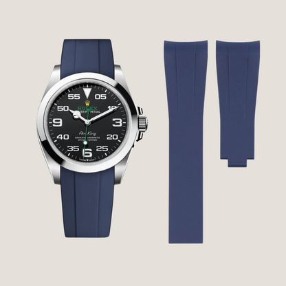 FKM Rubber Strap for Rolex Air-King Deployant Clasp