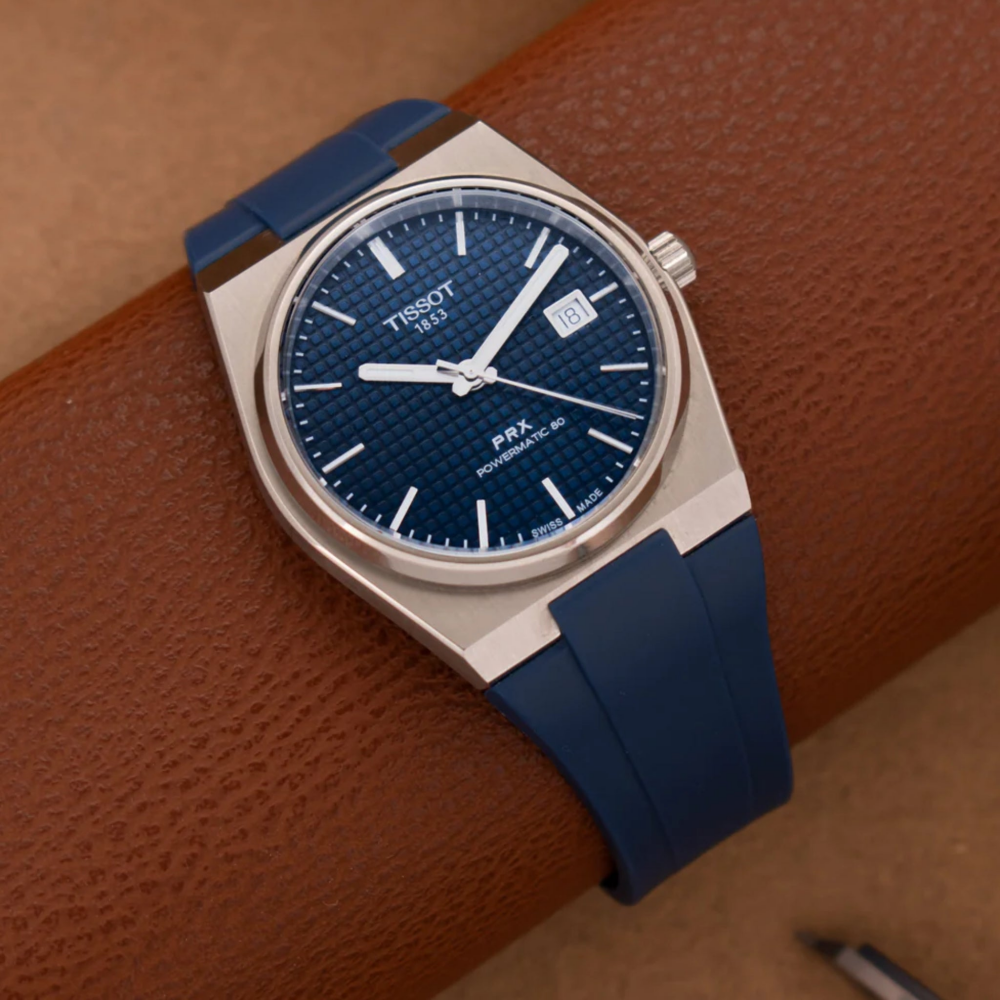 FKM Rubber Strap for Tissot PRX Pin Buckle