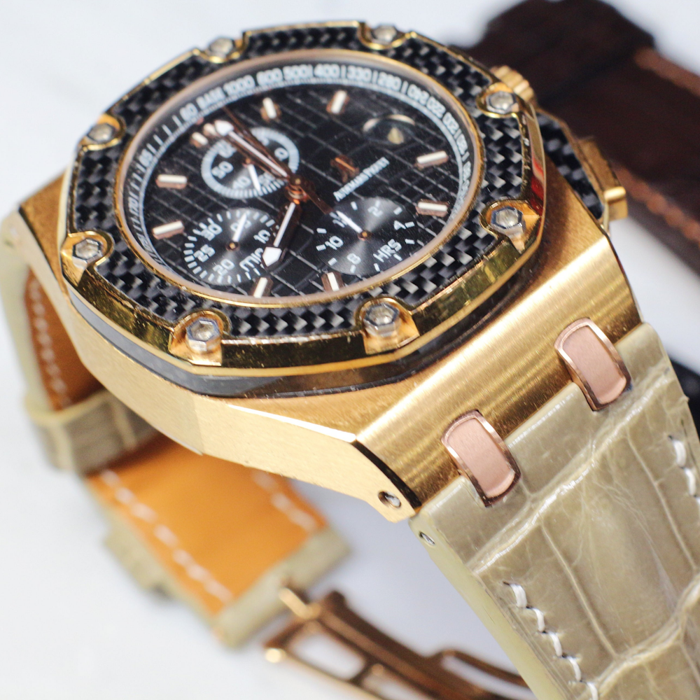Alligator Leather Strap for AP Royal Oak Offshore 42mm