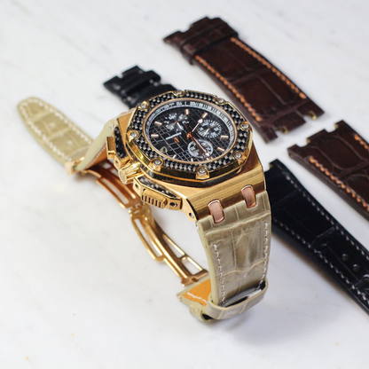 Alligator Leather Strap for AP Royal Oak Offshore 42mm