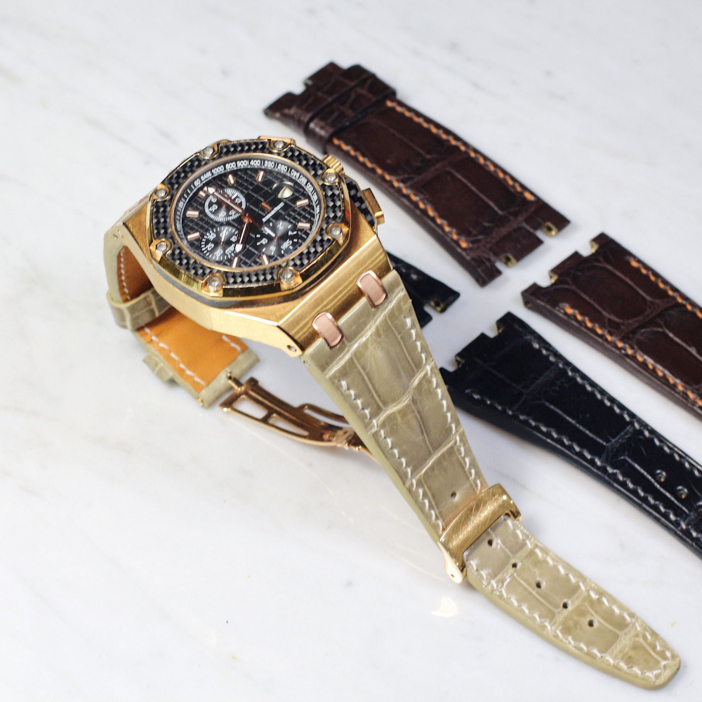 Alligator Leather Strap for AP Royal Oak Offshore 42mm