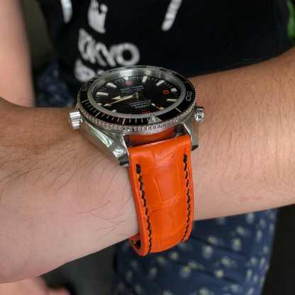 Omega Seamaster Alligator Leather Strap – Handmade Custom Fit
