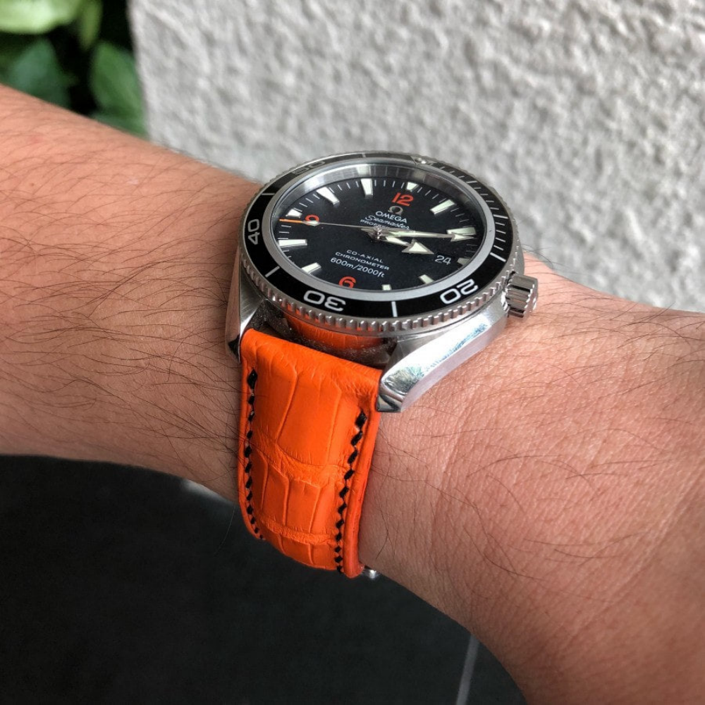 Omega Seamaster Alligator Leather Strap – Handmade Custom Fit