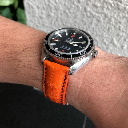 Omega Seamaster Alligator Leather Strap – Handmade Custom Fit