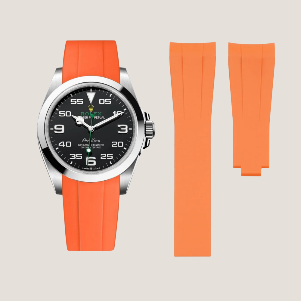 FKM Rubber Strap for Rolex Air-King Deployant Clasp