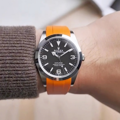 FKM Rubber Strap for Rolex Explorer I Deployant Clasp