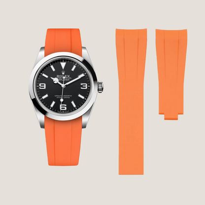 FKM Rubber Strap for Rolex Explorer I Deployant Clasp
