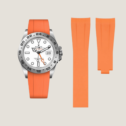 FKM Rubber Strap for Rolex Explorer II Deployant Clasp