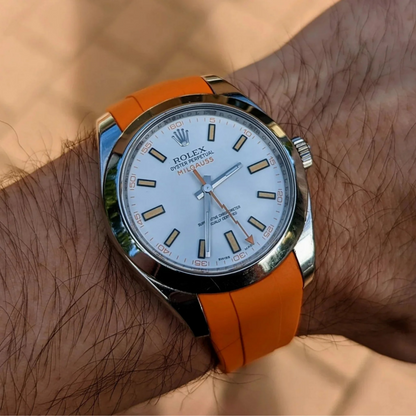 FKM Rubber Strap for Rolex Milgauss Pin Buckle