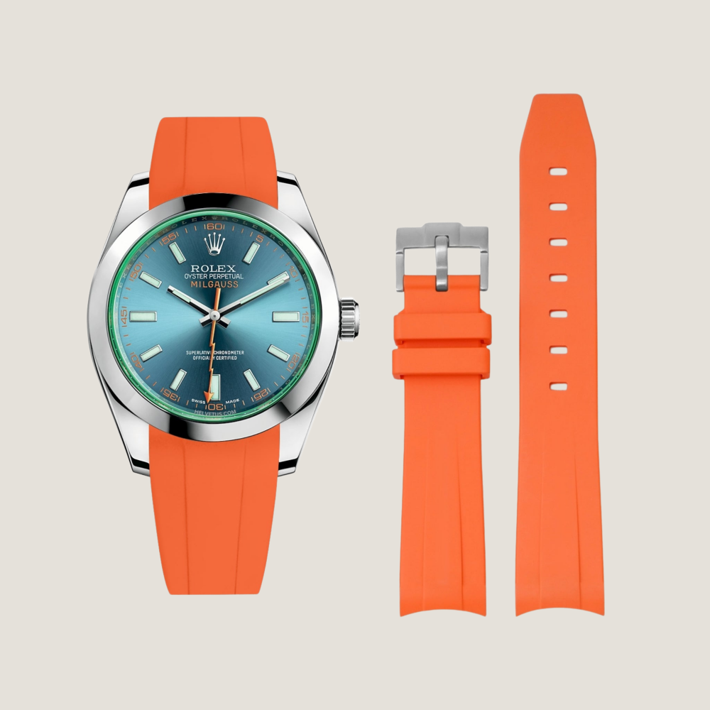 FKM Rubber Strap for Rolex Milgauss Pin Buckle