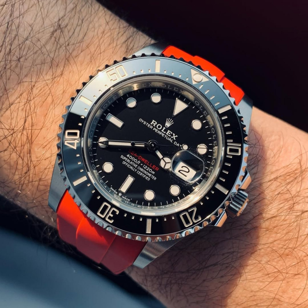 FKM Rubber Strap for Rolex Sea-Dweller Tang Buckle