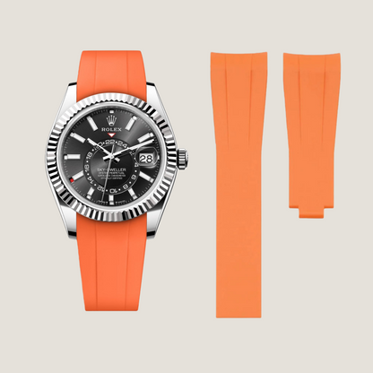 FKM Rubber Strap for Rolex Sky-Dweller Deployant Clasp