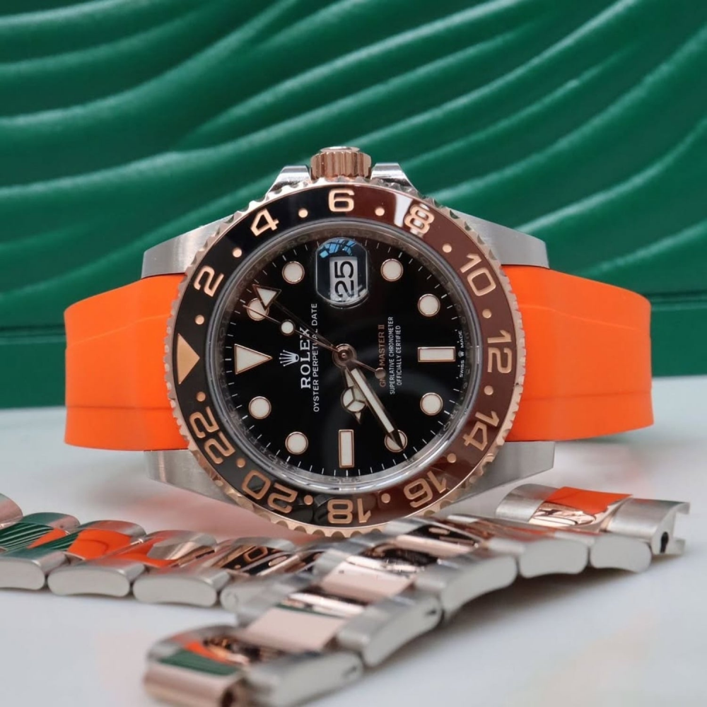 FKM Rubber Strap for Rolex GMT-Master II Tang Buckle