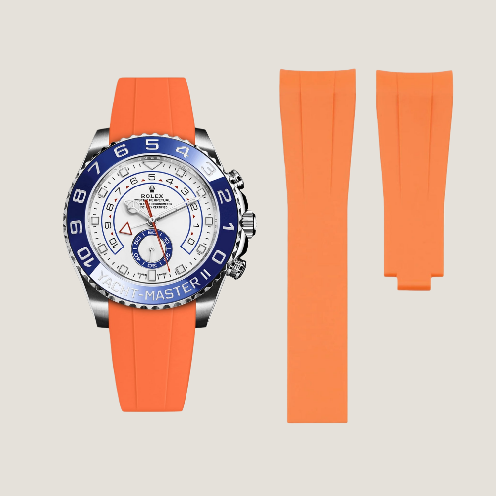 FKM Rubber Strap for Rolex Yacht-Master II Deployant Clasp