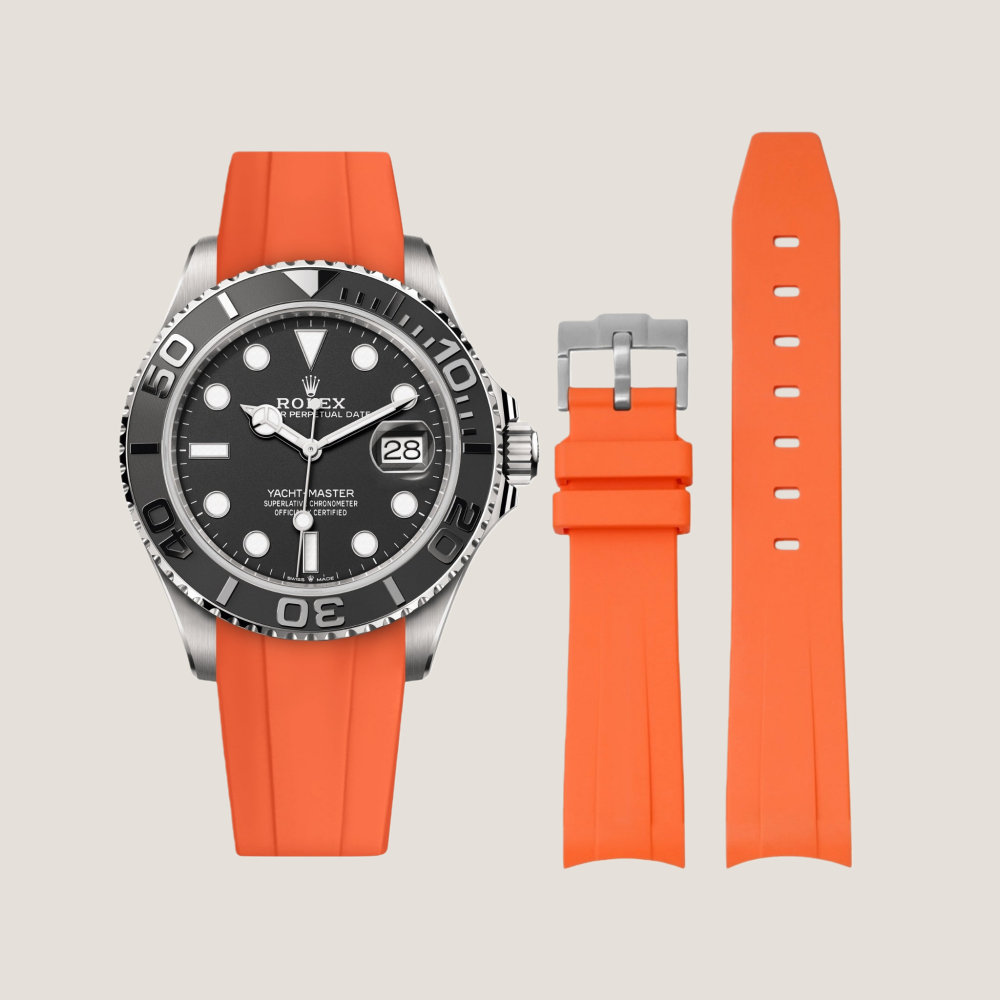 FKM Rubber Strap for Rolex Yacht-Master Tang Buckle