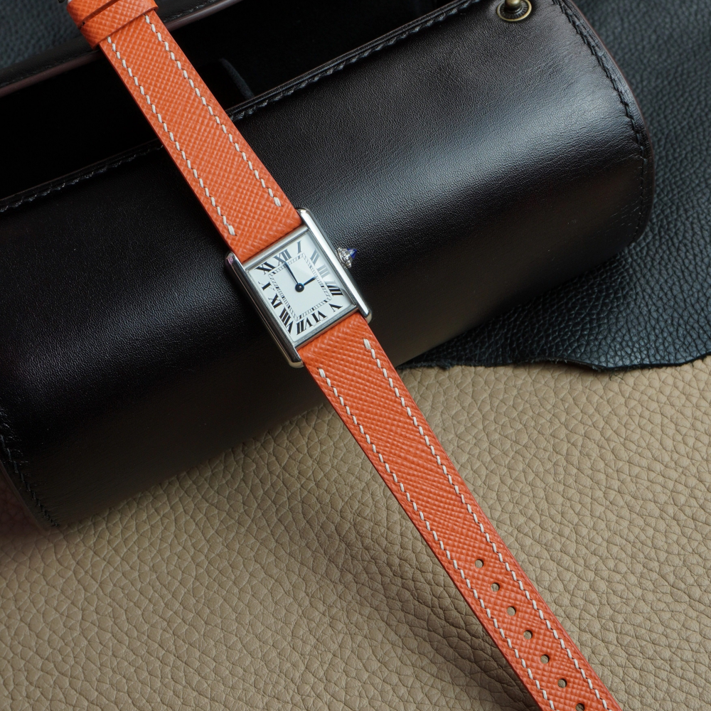 Saffiano Leather Strap for Cartier Tank