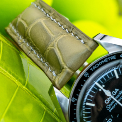 Alligator Leather Strap for Omega Speedmaster