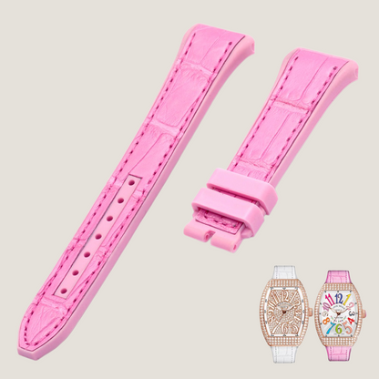 Hybrid Alligator & FKM Rubber Strap for Franck Muller Vanguard