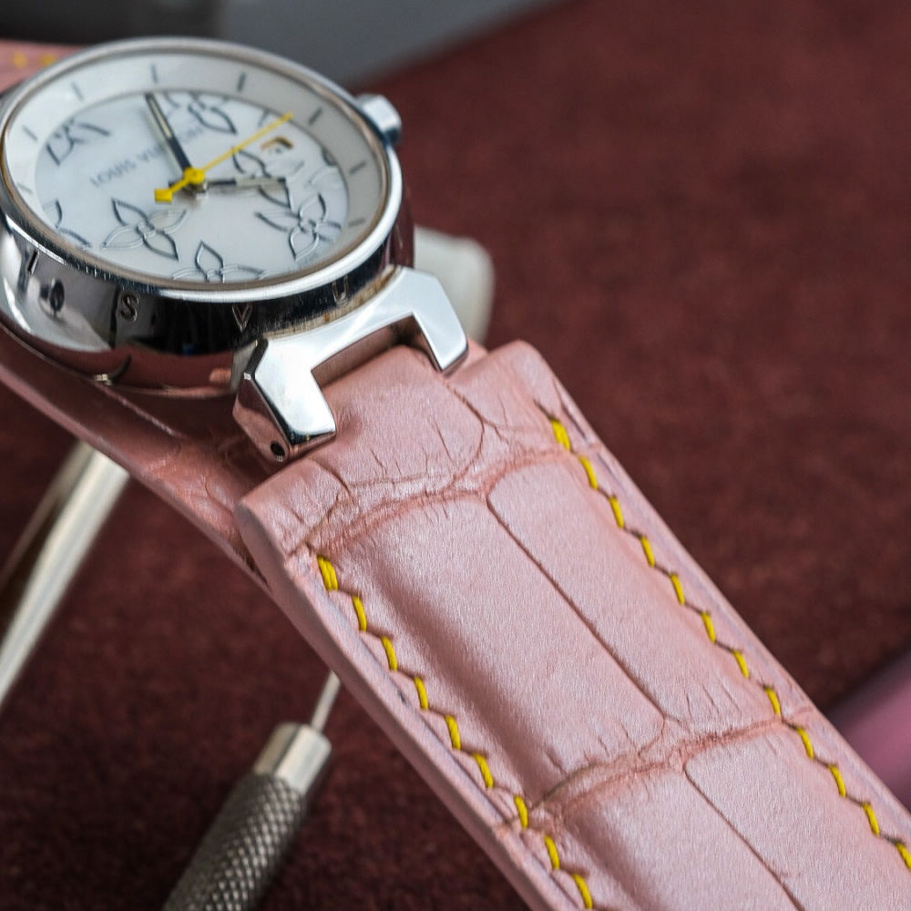Alligator Leather Strap for Louis Vuitton Watch