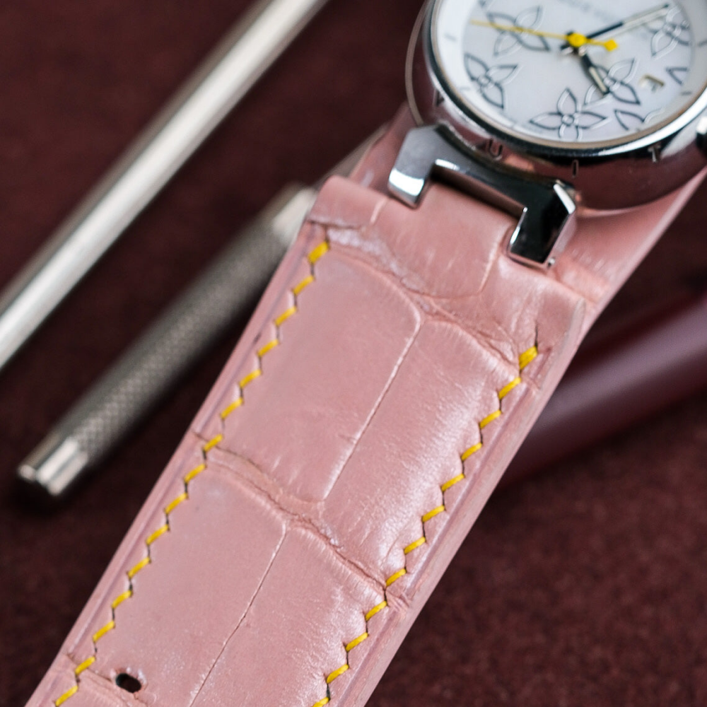 Alligator Leather Strap for Louis Vuitton Watch