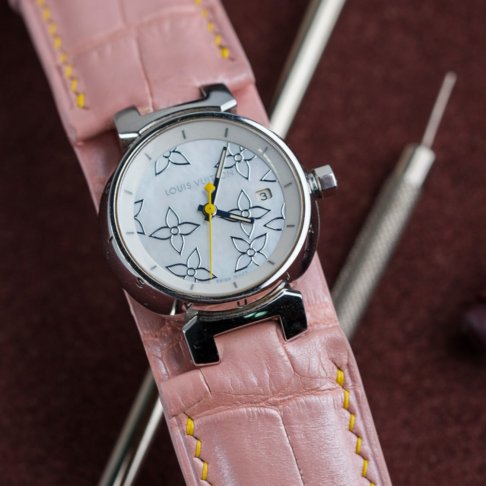 Alligator Leather Strap for Louis Vuitton Watch