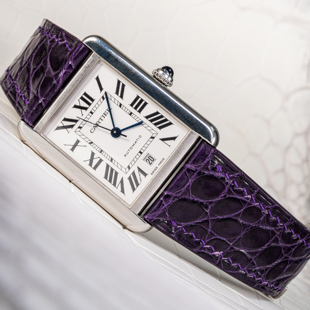 Alligator Leather Strap for Cartier Tank