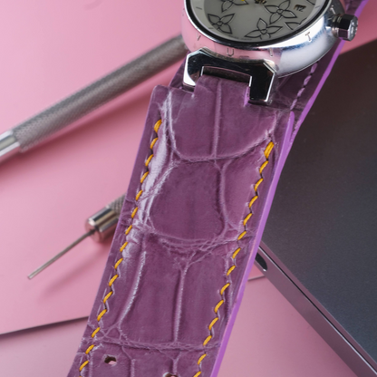 Alligator Leather Strap for Louis Vuitton Watch
