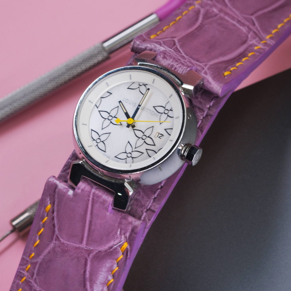 Alligator Leather Strap for Louis Vuitton Watch