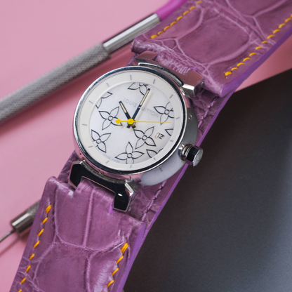 Alligator Leather Strap for Louis Vuitton Watch