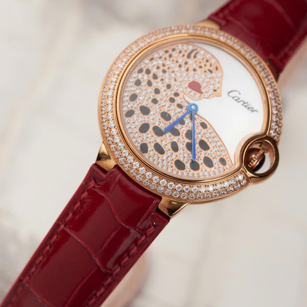 Cartier Ballon Bleu Alligator Watch Leather Strap – Push Button Clasp