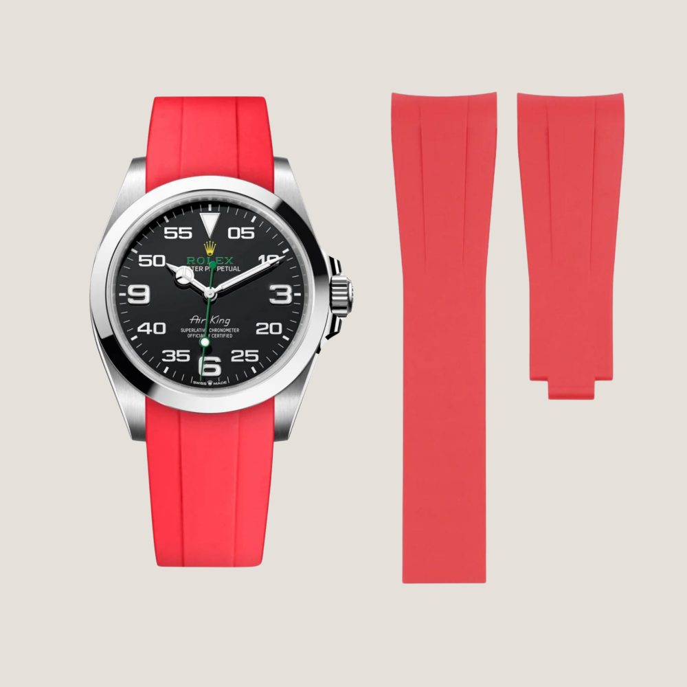 FKM Rubber Strap for Rolex Air-King Deployant Clasp