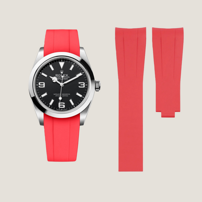 FKM Rubber Strap for Rolex Explorer I Deployant Clasp