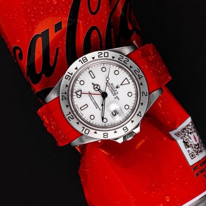 FKM Rubber Strap for Rolex Explorer II Deployant Clasp