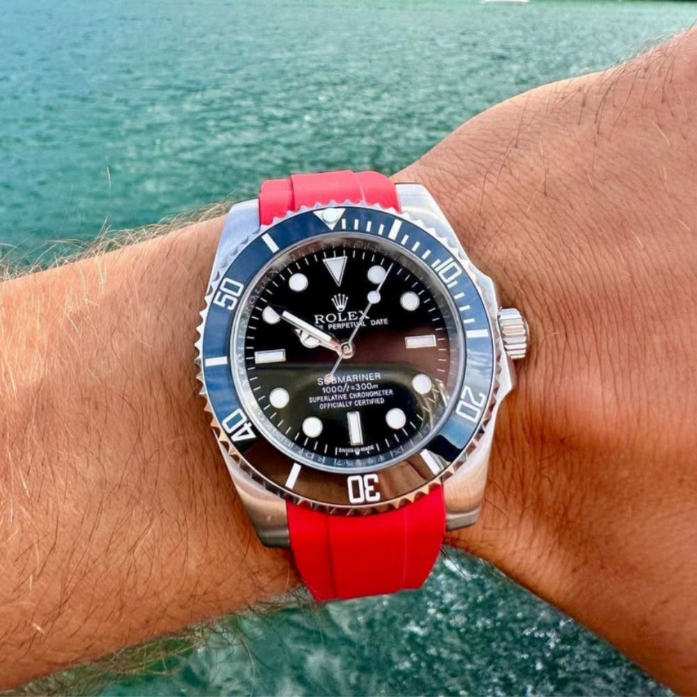 FKM Rubber Strap for Rolex Submariner Deployant Clasp