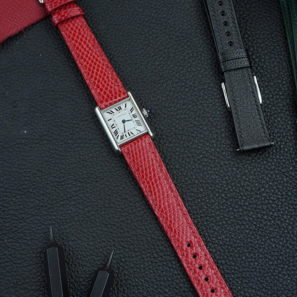 Lizard Leather Strap for Cartier Tank