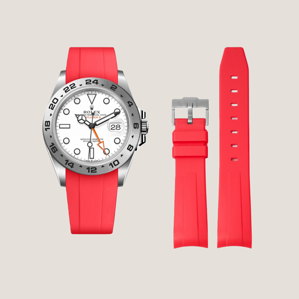 FKM Rubber Strap for Rolex Explorer II Tang Buckle