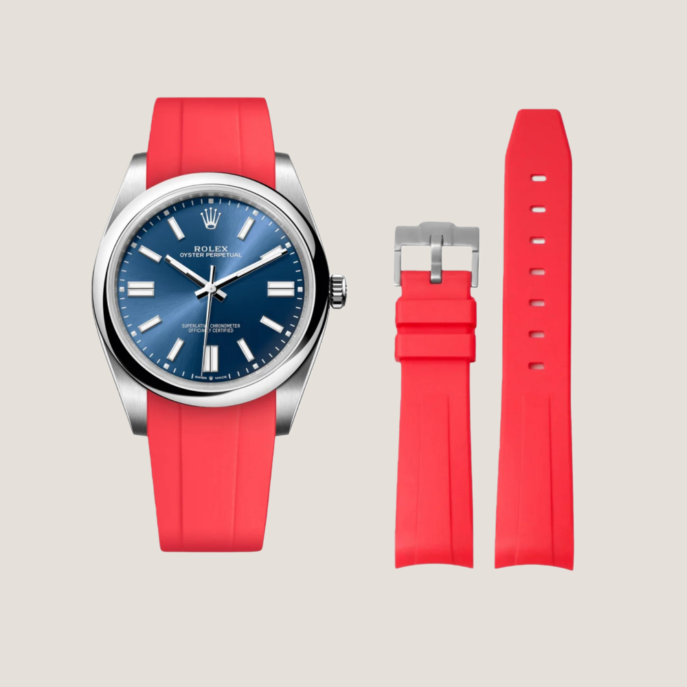 FKM Rubber Strap for Rolex Oyster Perpetual 41mm Tang Buckle