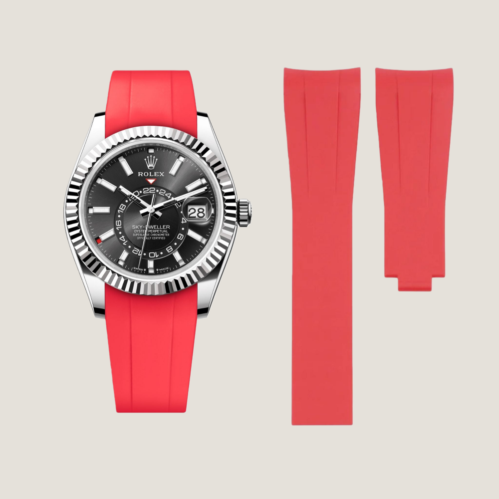 FKM Rubber Strap for Rolex Sky-Dweller Deployant Clasp