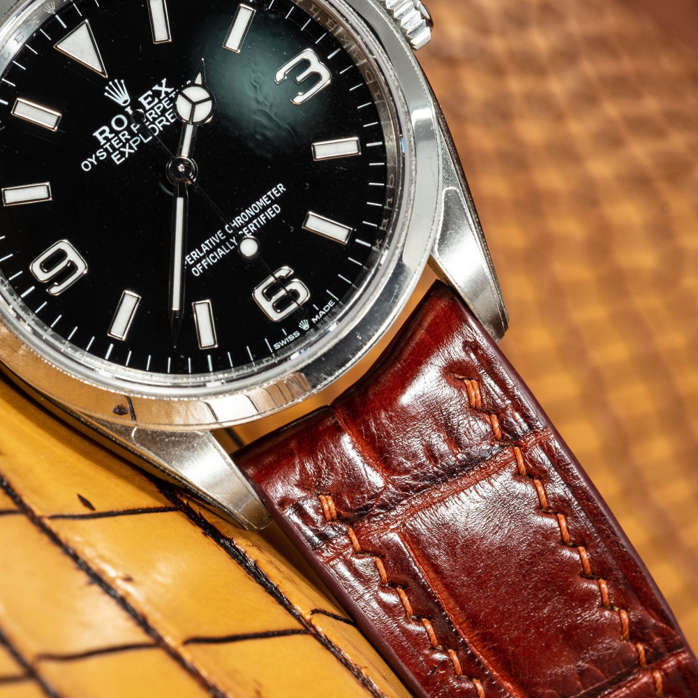 Alligator Leather Strap for Rolex Explorer I